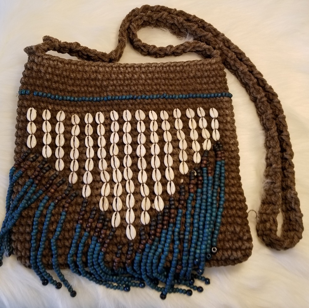 Earthbound Boho Crossbody with beaded fringe